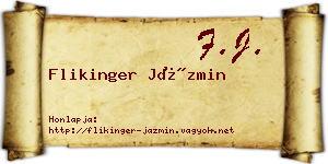 Flikinger Jázmin névjegykártya